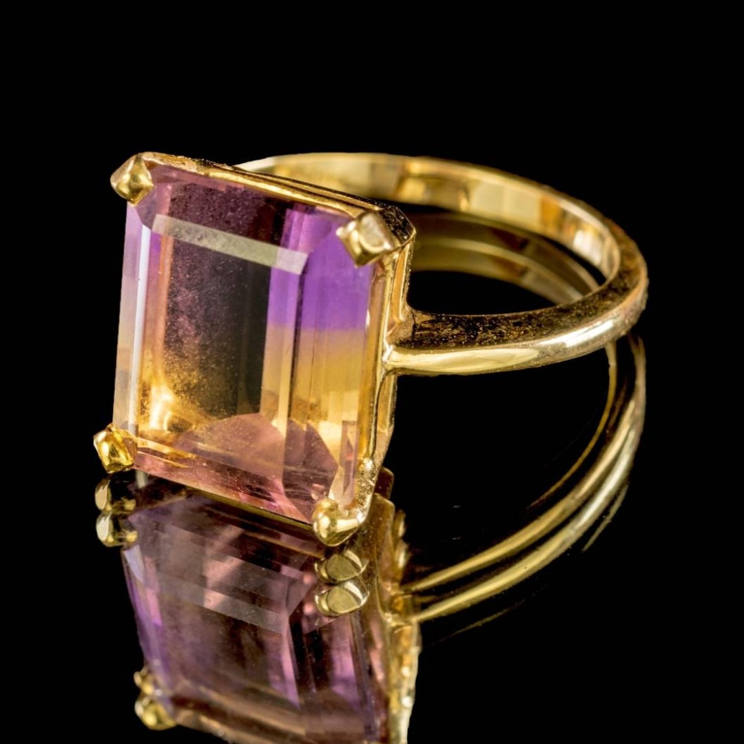 ametrine solitaire ring