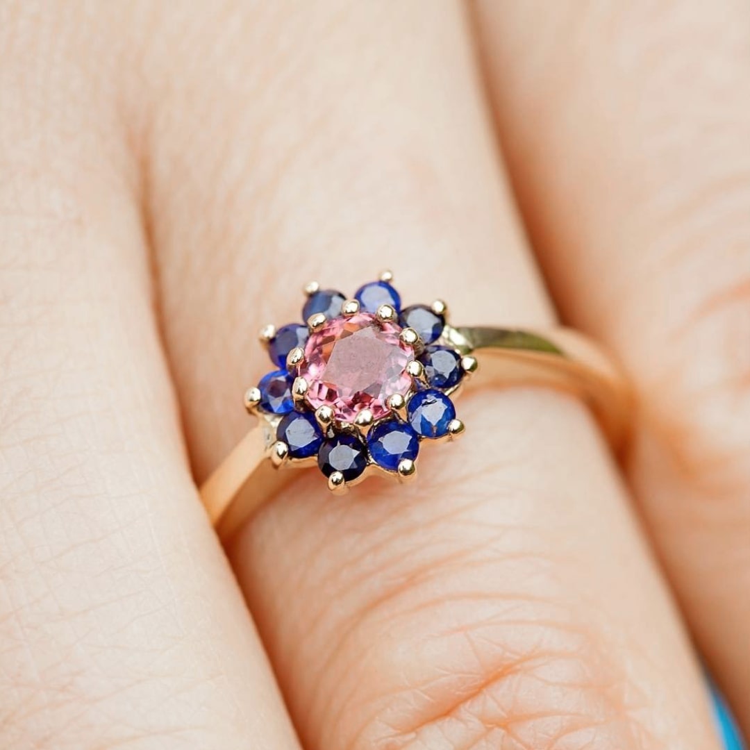 ruby and blue sapphire ring